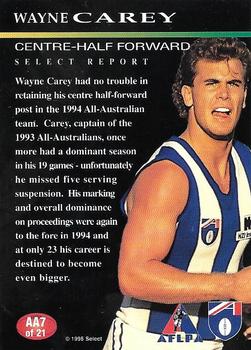 1995 Select AFL - All-Australian Team #AA7 Wayne Carey Back